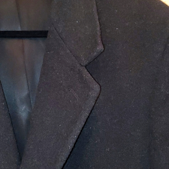 MEN'S BLACK WOOL RALPH LAUREN OVERCOAT COAT JACKET - Picture 4 of 8